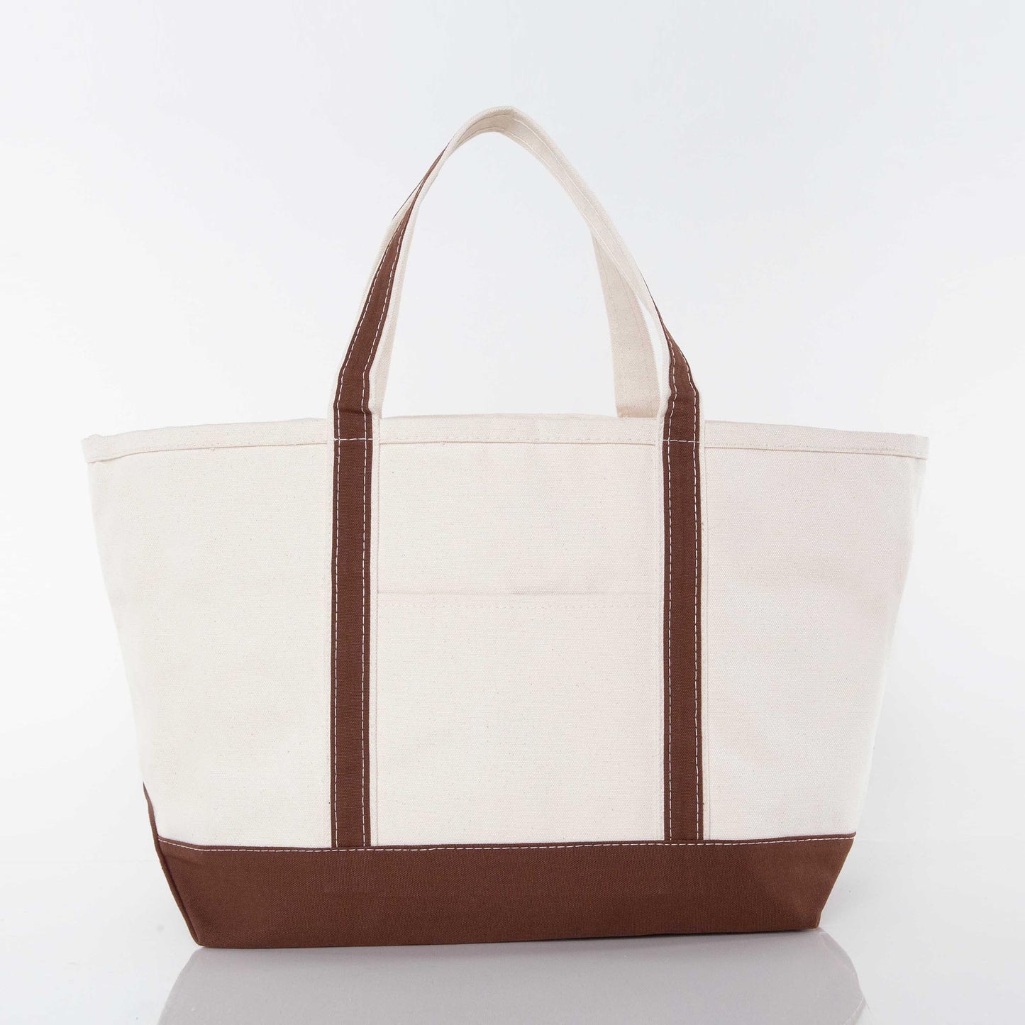 Large Canvas Zippered Tote Bag with Accent Colors.
