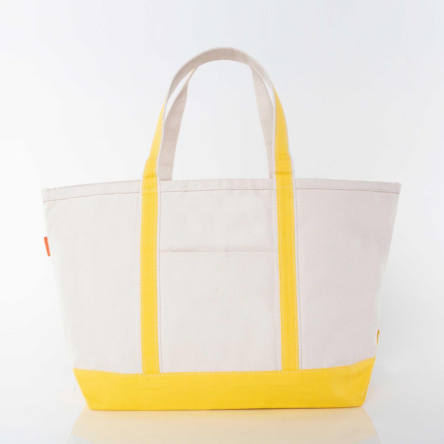 Large Canvas Zippered Tote Bag with Accent Colors.