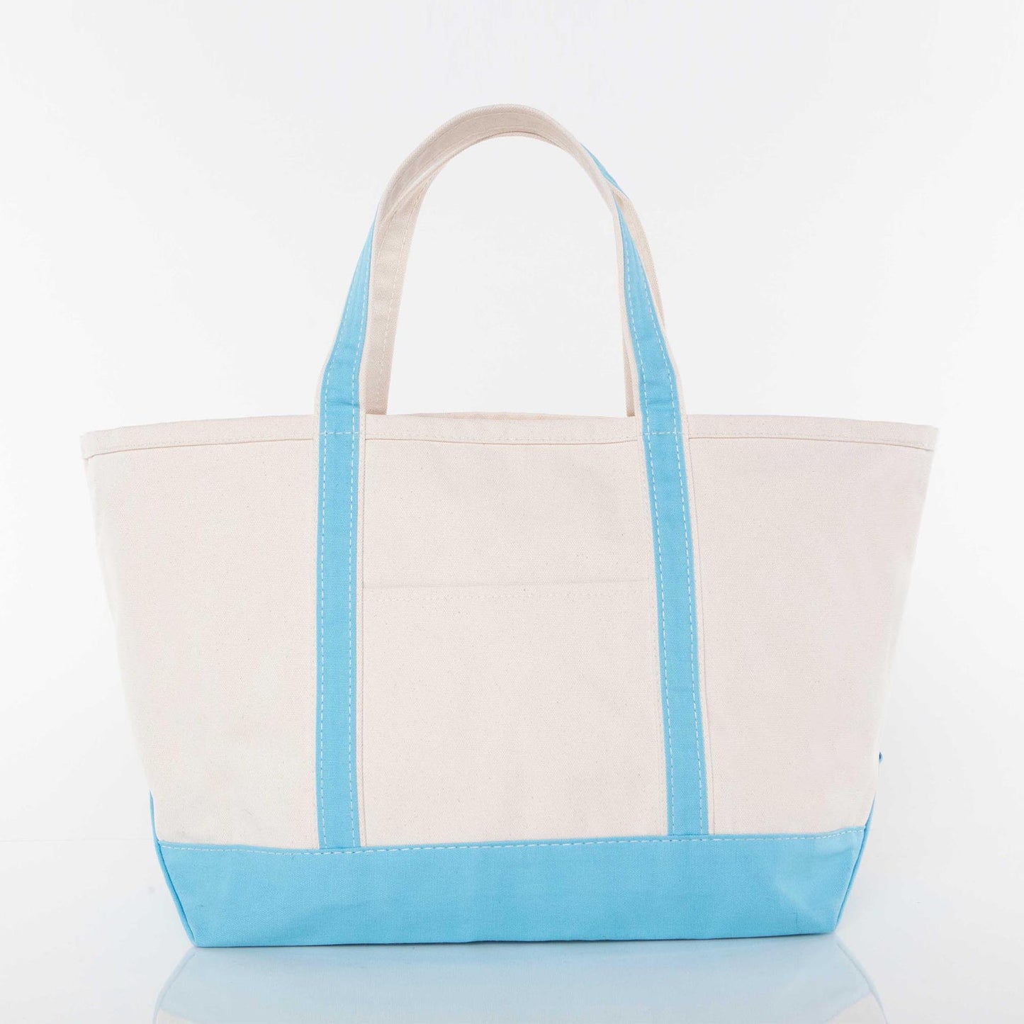 Large Canvas Zippered Tote Bag with Accent Colors.