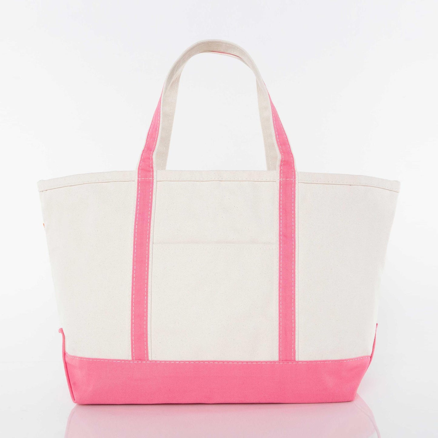 Large Canvas Zippered Tote Bag with Accent Colors.