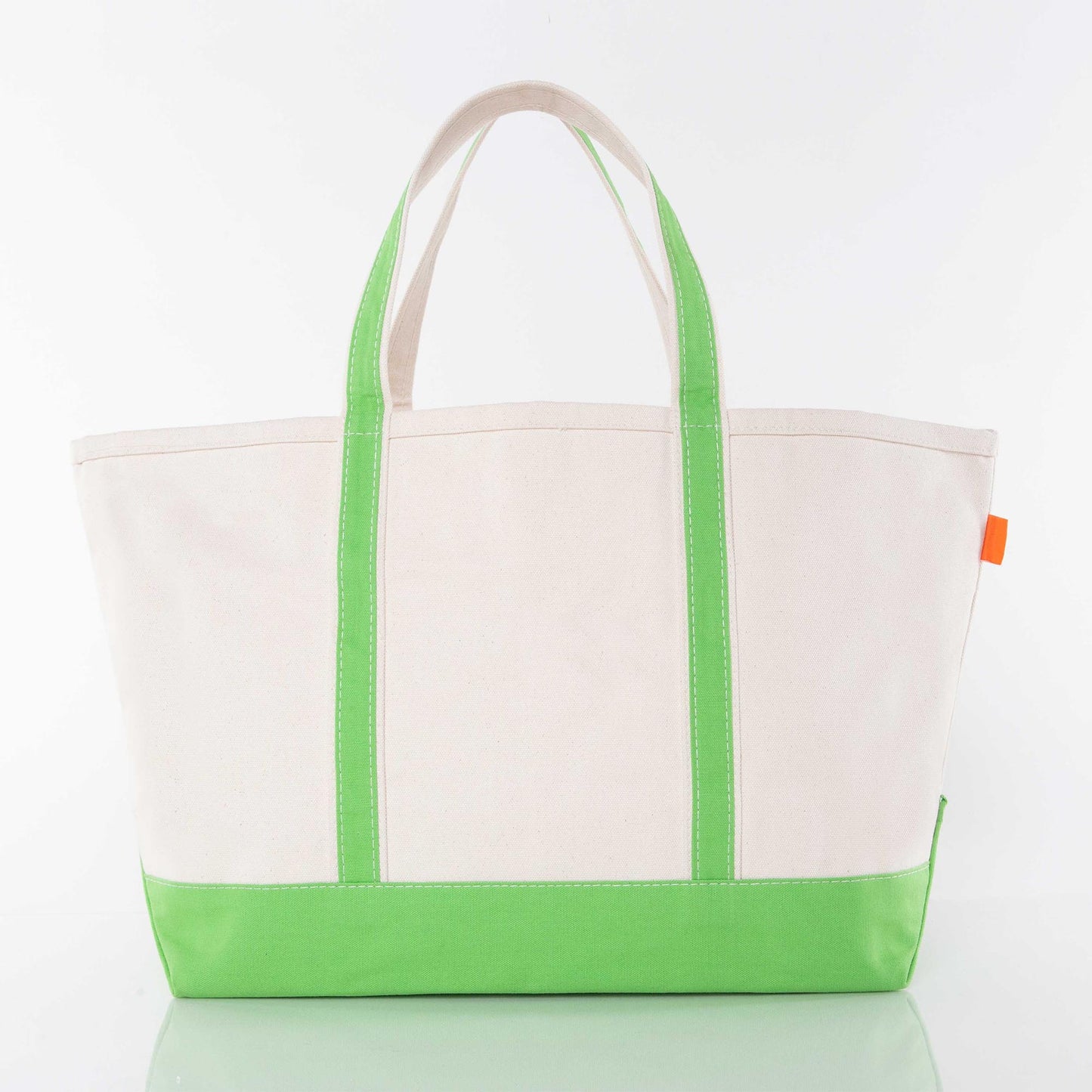 Large Canvas Zippered Tote Bag with Accent Colors.