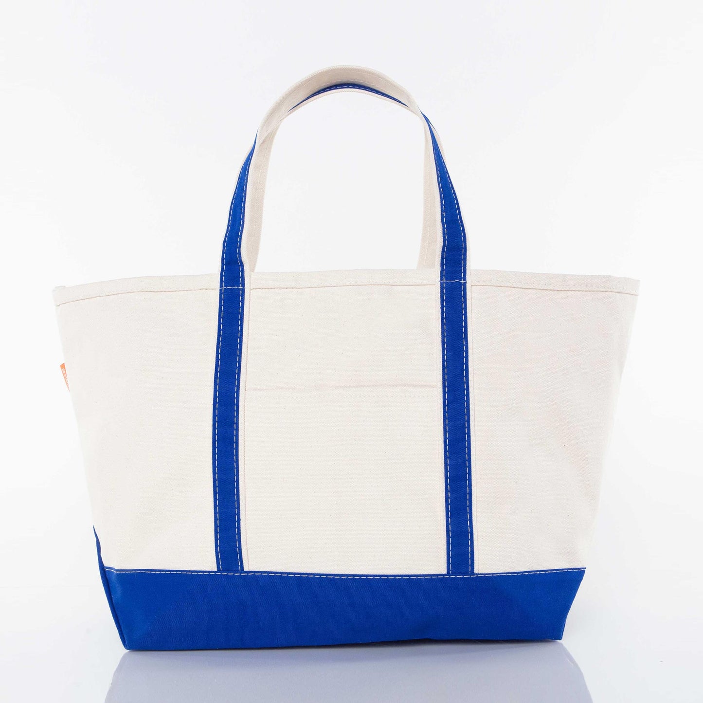 Large Canvas Zippered Tote Bag with Accent Colors.