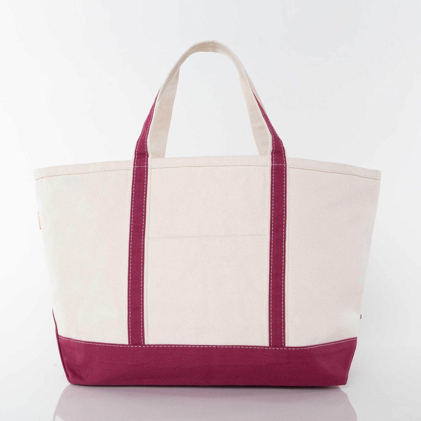 Large Canvas Zippered Tote Bag with Accent Colors.