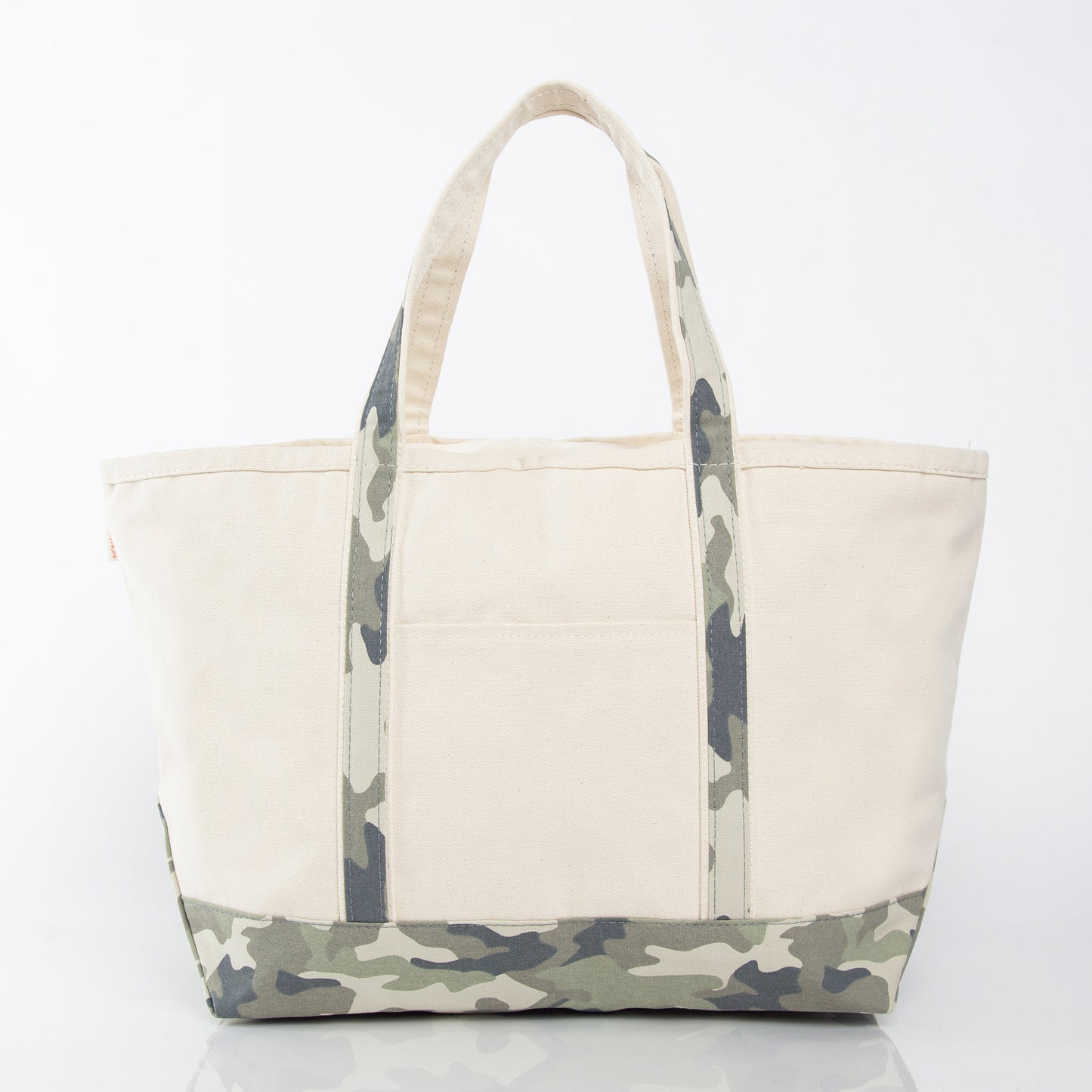 Large Canvas Zippered Tote Bag with Accent Colors.