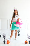 girl with hot pink tutu bucket bag 