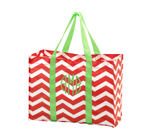 Red Chevron Shopping Bag