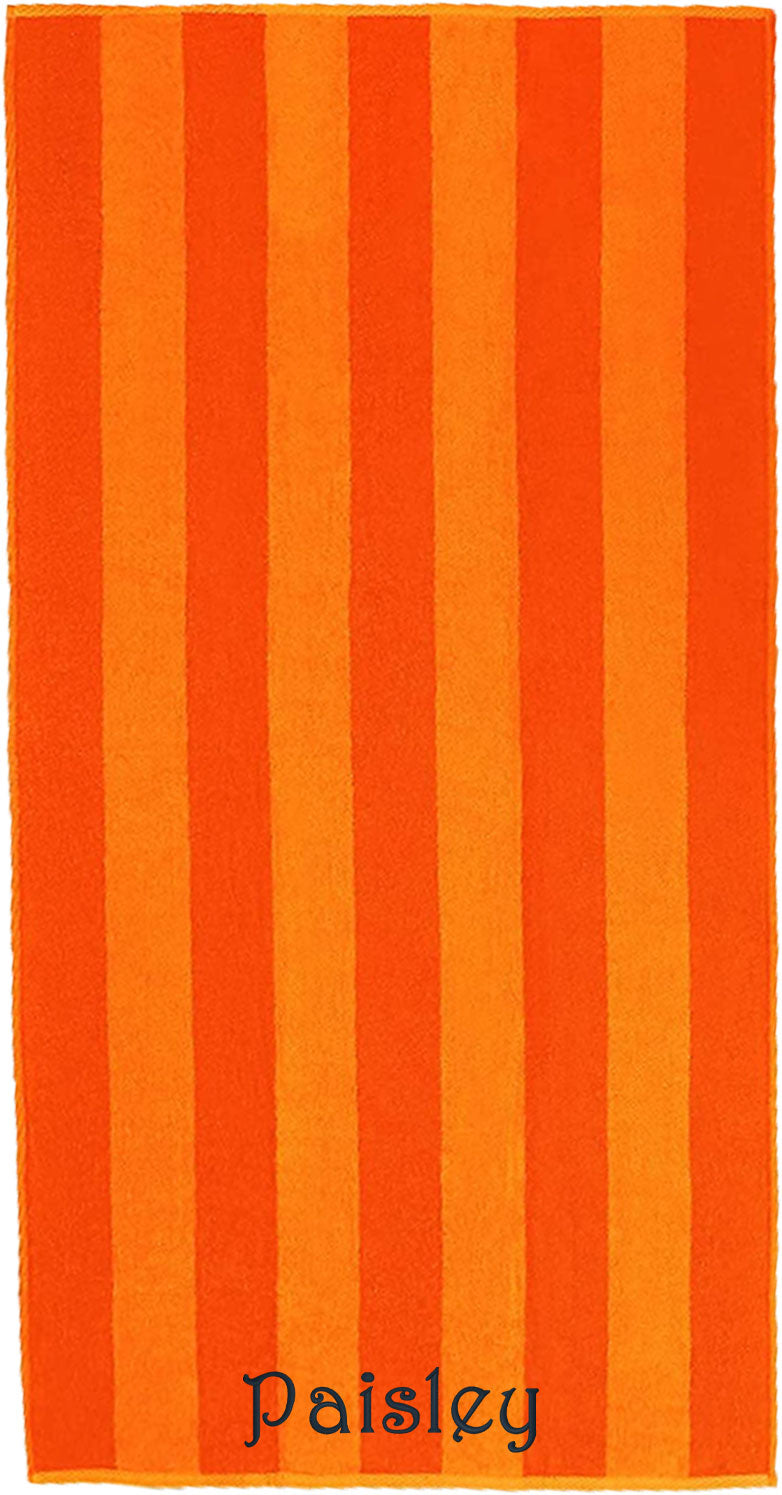 Cotton Velour Beach Towel, 2 Tone Stripes