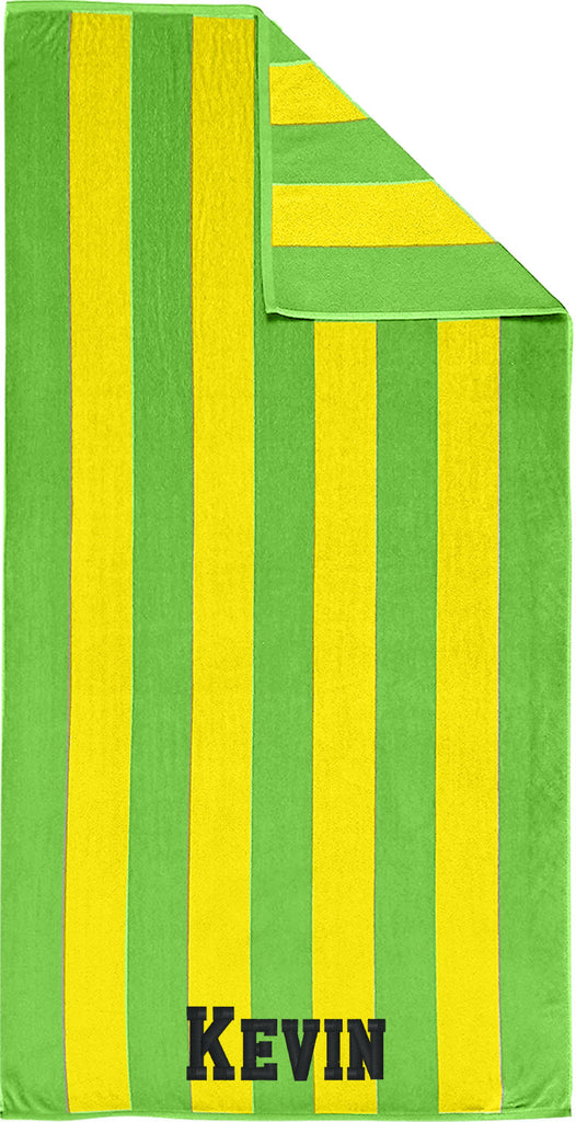 Cotton Velour Beach Towel, 2 Tone Stripes