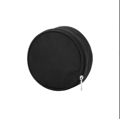 Solid black round jewelry case