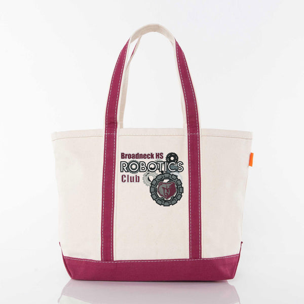 Broadneck HS Robotics Club Zip Top Canvas Tote