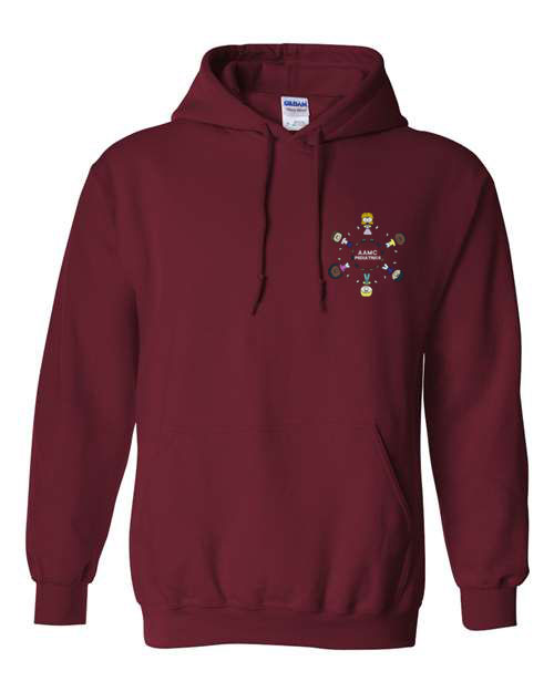 AAMC Pediatrics Children Around the World Embroidered Hoodie Sweatshirt, Garnet