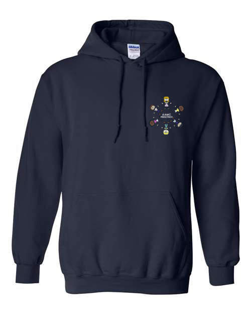 AAMC Pediatrics Children Around the World Embroidered Hoodie Sweatshirt, Navy