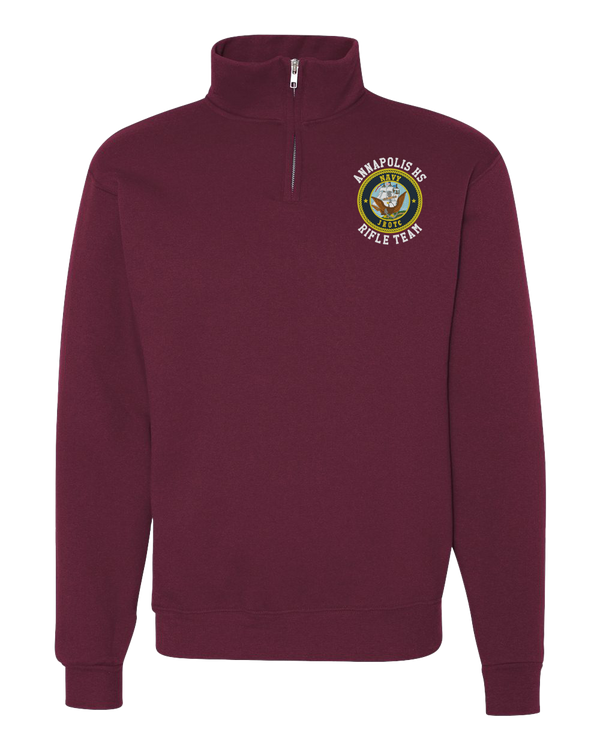 Annapolis HS JROTC Maroon Quarter Zip Sweatshirt, Rifle Team