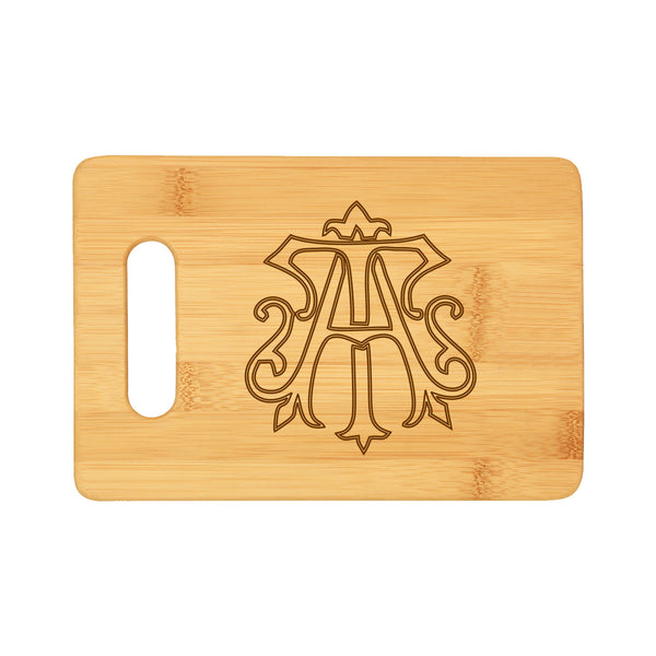 Chic Monogram Bamboo Bar Cutting Board