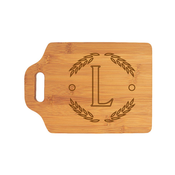 CHIC MONOGRAM CUTTING BOARD - WREATH