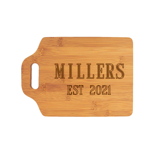 CHIC MONOGRAM CUTTING BOARD - Est Year - Name