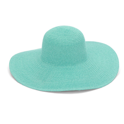 Mint wide-brim floppy hat on a white background