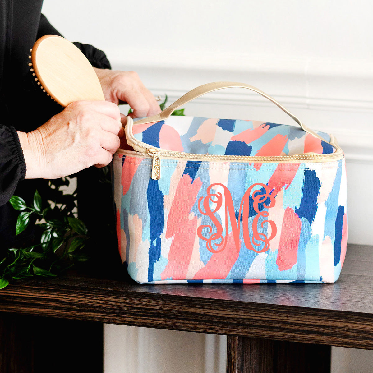 Monogrammed Colorful Soft Sided Travel Cosmetic Cases