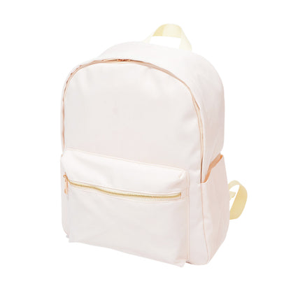 Cream Charlie backpack with front zipper pocket