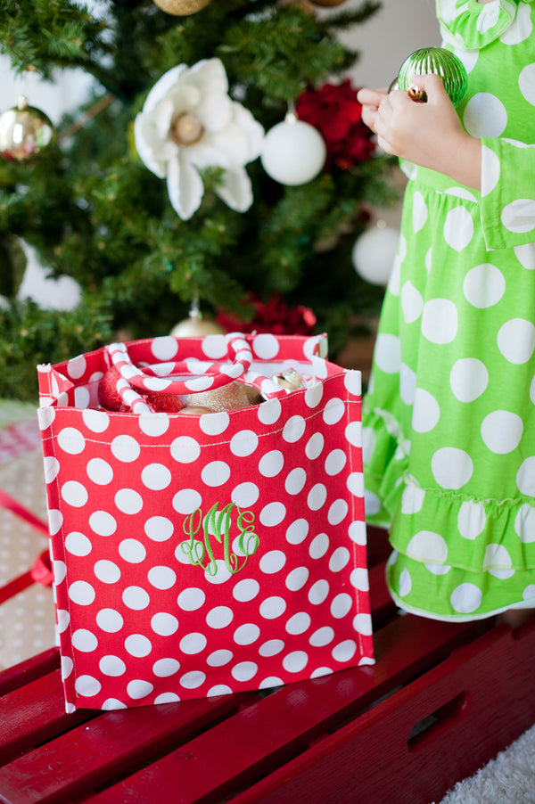 Custom Tote Bags in Dottie or Green Stripe Pattern