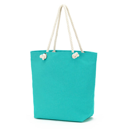Mint Castaway tote with white rope handles on a white background