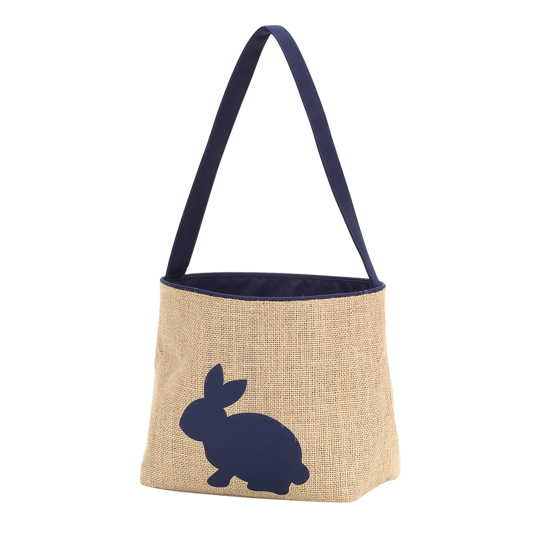 Burlap Bunny Easter Basket, Hot Pink, Navy, Mint