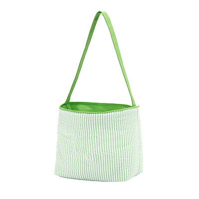 Seersucker Bunny Easter Basket, Blue, Pink, Green, or Purple