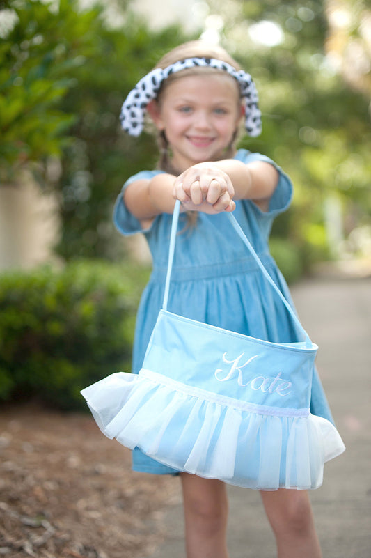 Plush Tutu Easter Basket in Hot Pink or Powder Blue