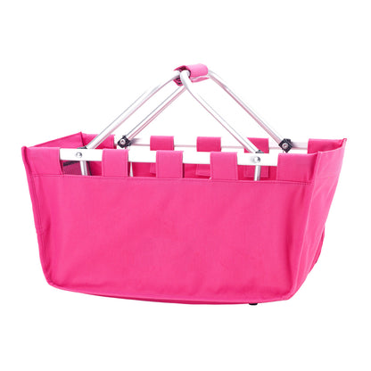 Hot pink market basket with folding handles