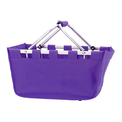 Purple market basket with folding handles