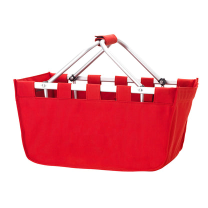 Red market basket with folding handles