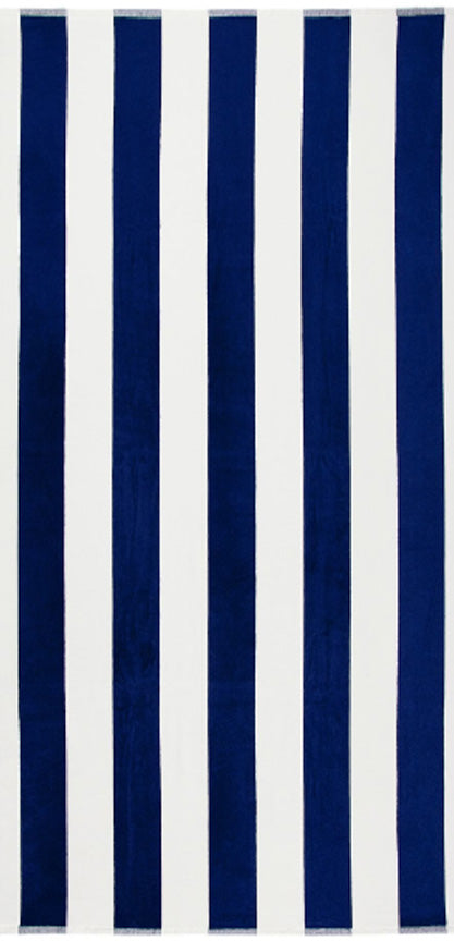 Cotton Velour Cabana Stripe Beach Towel 30" x 60"