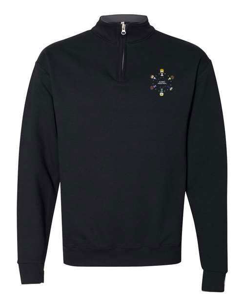 AAMC Pediatrics Children Around the World Embroidered Quarter-Zip Sweatshirt, Black