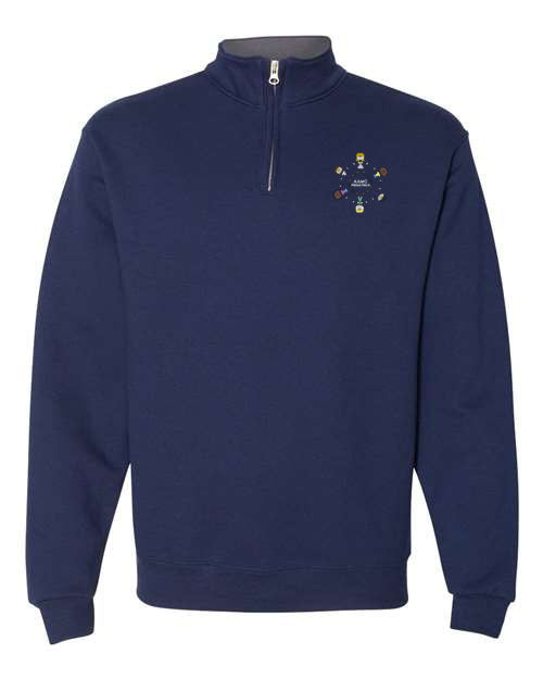 AAMC Pediatrics Children Around the World Embroidered Quarter-Zip Sweatshirt, Navy