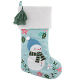 Quilted Embroidered Holiday Stocking