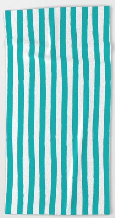 Cotton Velour Cabana Stripe Beach Towel 30" x 60"