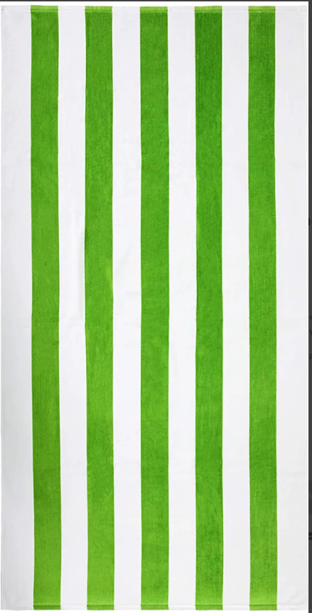 Cotton Velour Cabana Stripe Beach Towel 30" x 60"