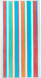 Cotton Velour Multicolored Stripe Beach Towel  32" x 62"