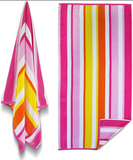 Multicolored Stripe Cotton Velour Beach Towel 62 x 32