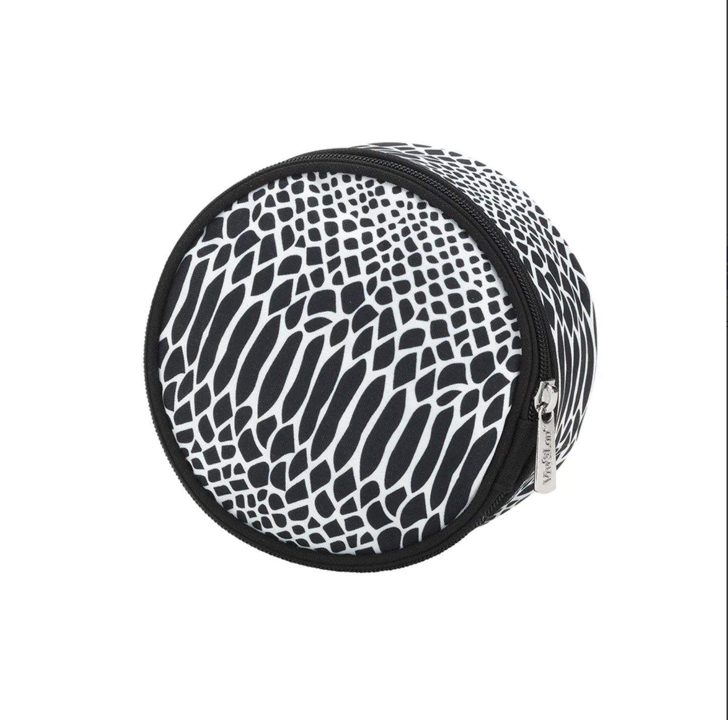 Round Travel Jewelry Case with 8 Interior Pockets