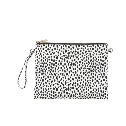 Black and white spotted wristlet