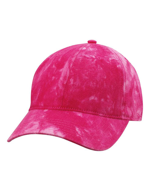 Sportsman Tie Dyed Unstructured Baseball Hat in Dark Pink