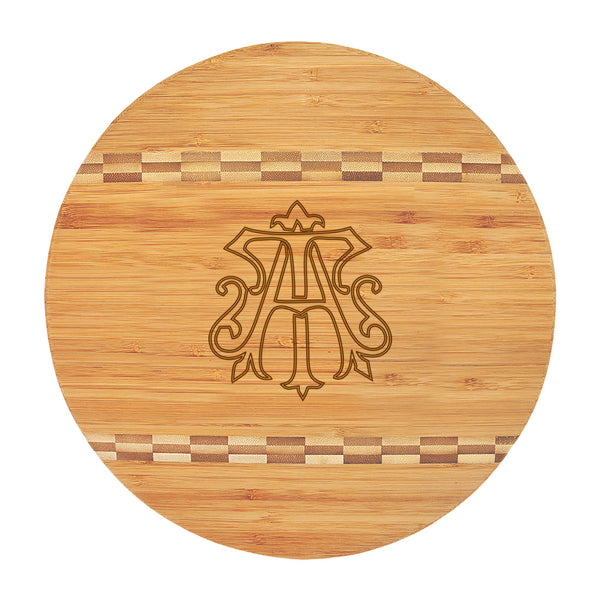 Custom Round Cutting Board, Chic Monogram