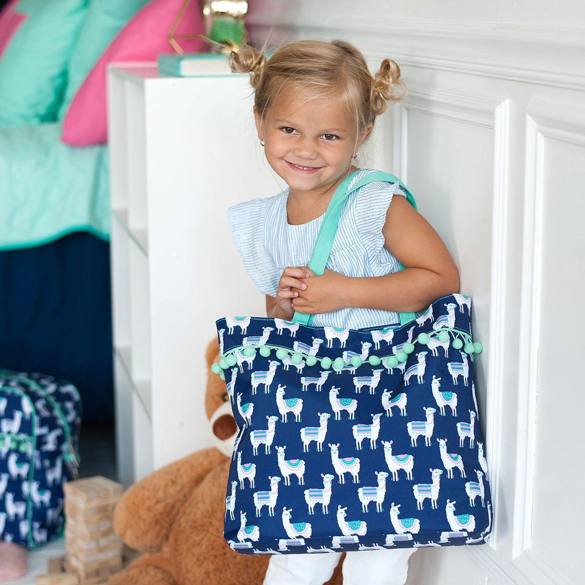 Fringed Tote in Lulu Llama or Unicorn Wished