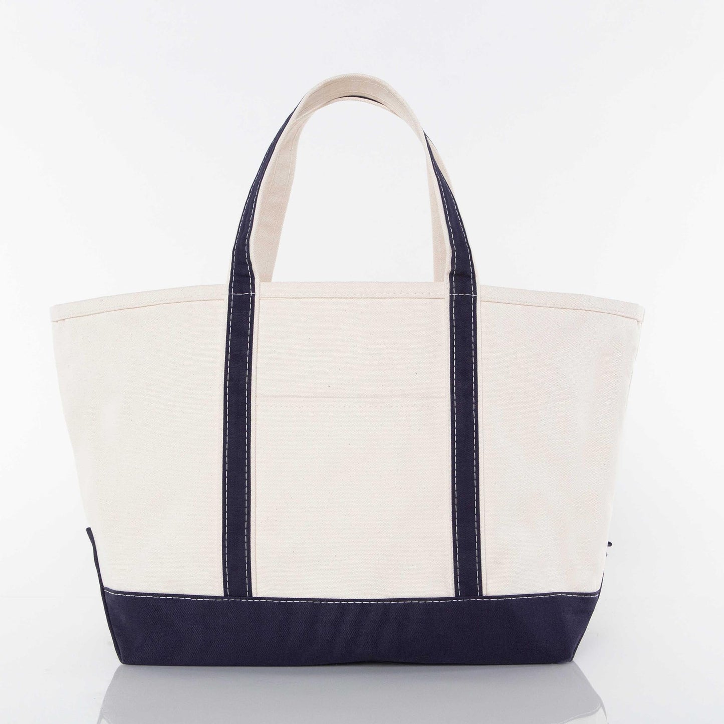 Large Canvas Zippered Tote Bag with Accent Colors.