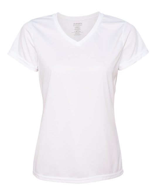 Augusta Sportswear Women's Nexgen Wicking V-Neck T-Shirt in White, Large
