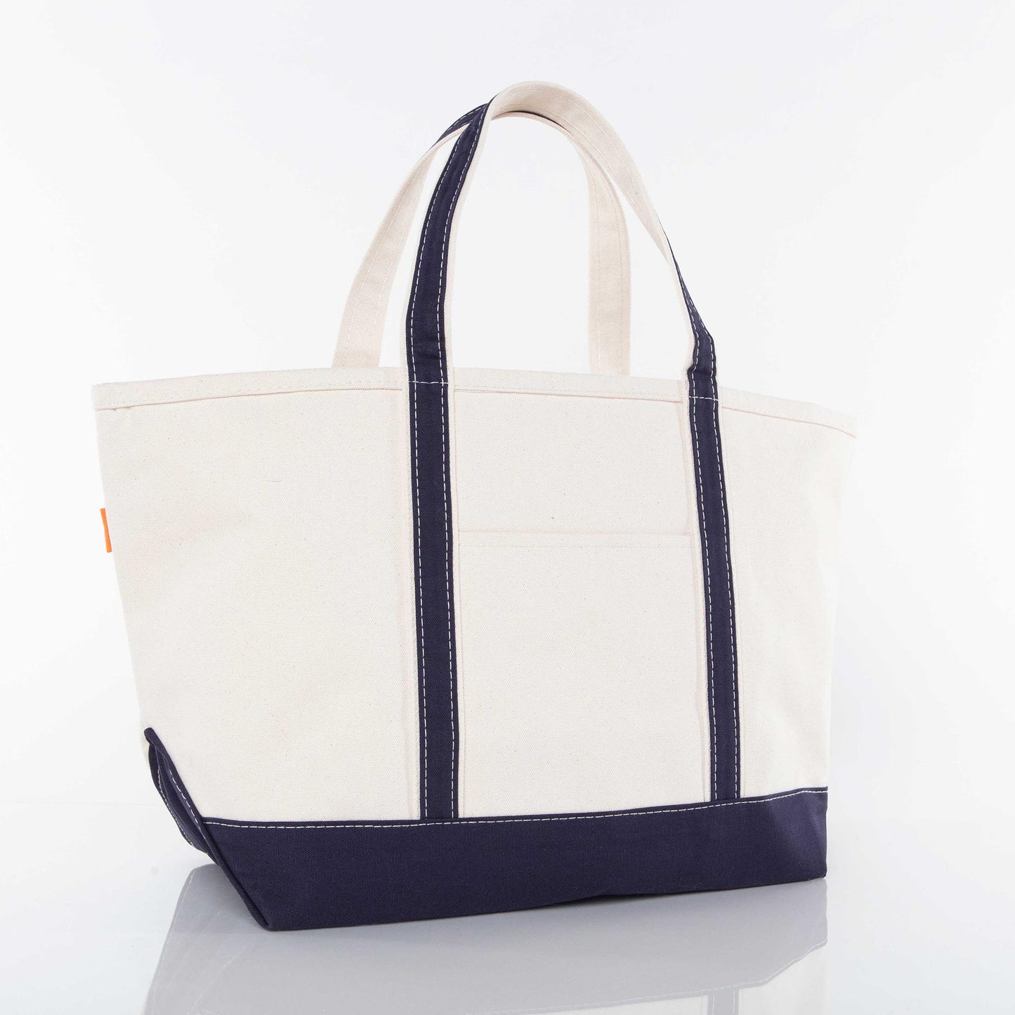 Large Canvas Zippered Tote Bag with Accent Colors.