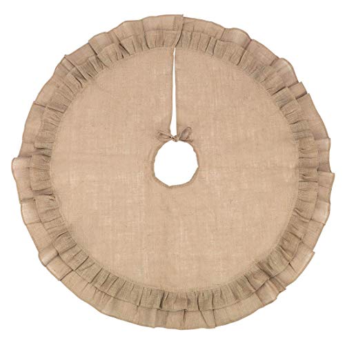 Burlap Double Ruffle 54" Holiday Tree Skirt