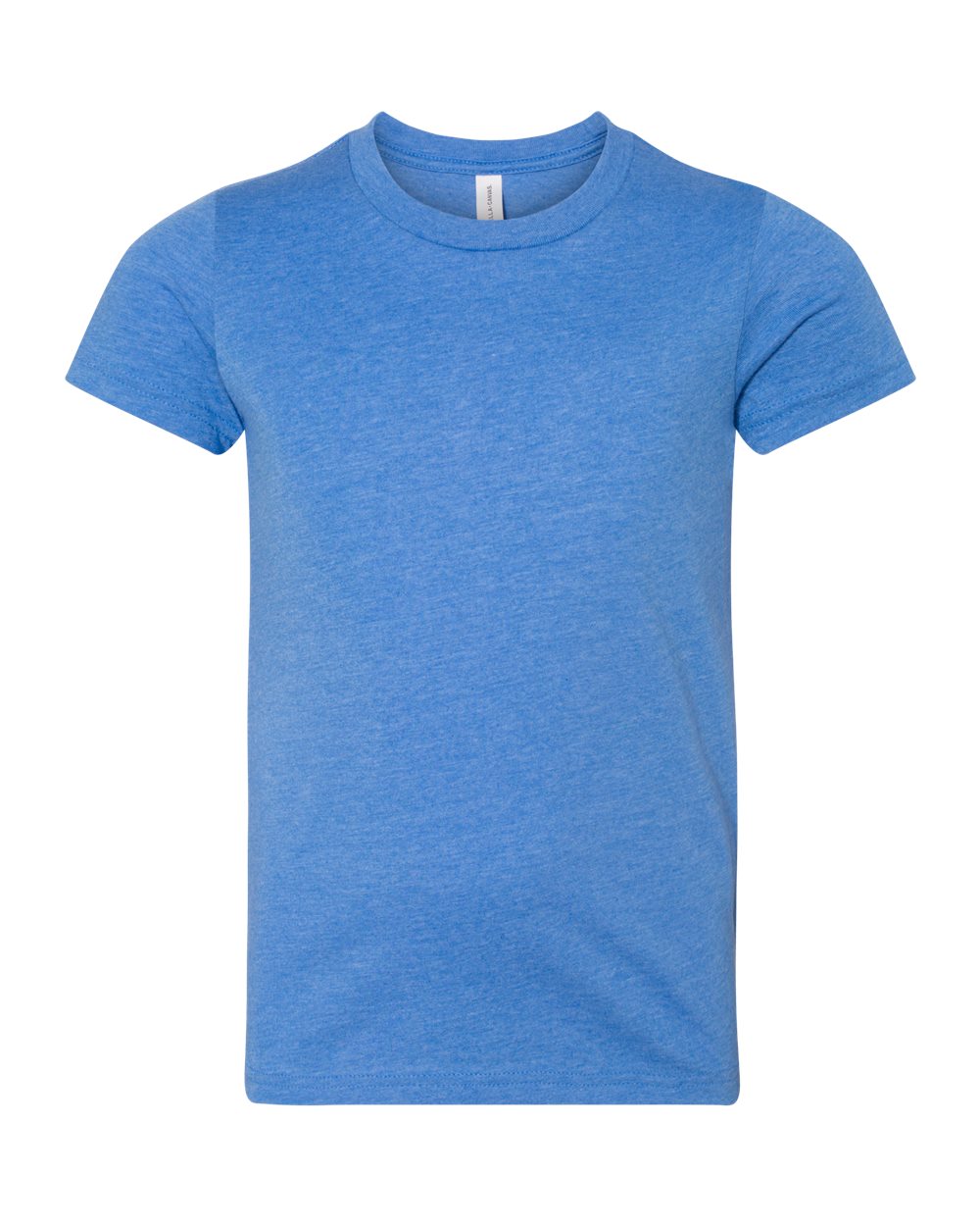 Bella + Canvas 3001 heather columbia blue cotton t-shirt, front view