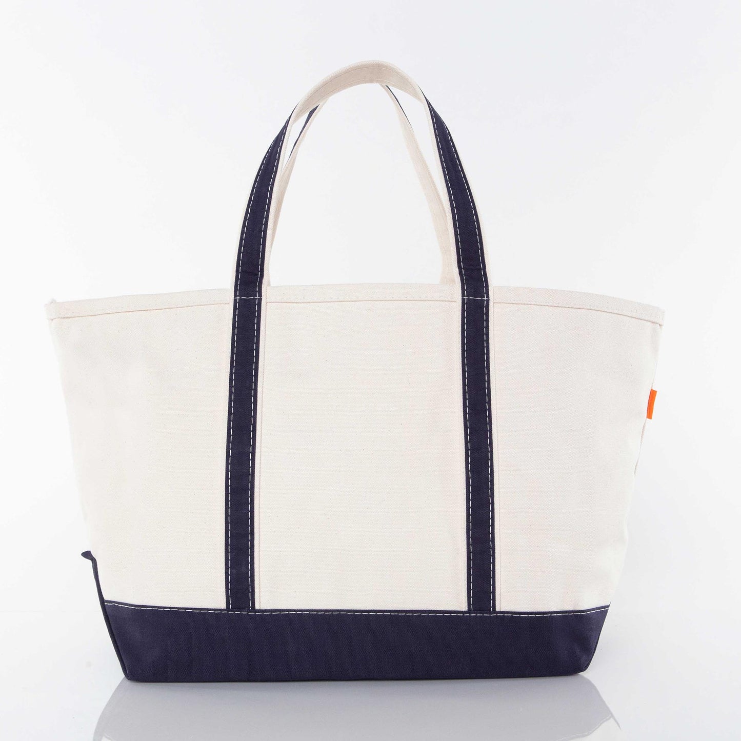 Large Canvas Zippered Tote Bag with Accent Colors.